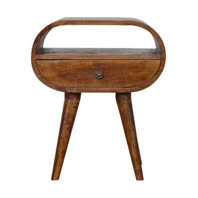 Lester Circular Nightstandstand in Chestnut
