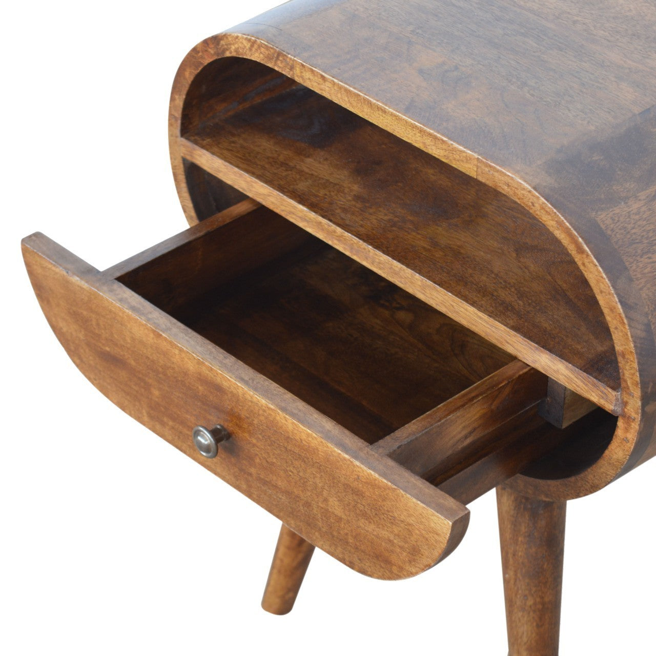 Lester Circular Nightstandstand in Chestnut