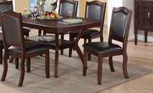 Charlotte Traditional Solid Wood Dining Chairs with Leatherette Padded Seats (Set of 2), Dark Brown