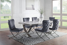 Sofa Tufted Back Glam Side Chairs with Silver Legs (Set of 2)