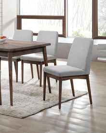 Mork Mid-Century Modern Side Chairs with Wooden Apron (Set of 2) Gray