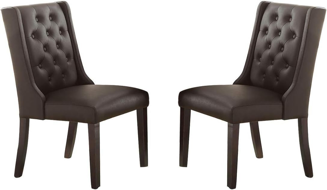 Tandy Modern Tufted Dining Side Chairs (Set of 2) Espresso