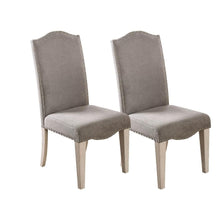Martin Transitional Camel Back Side Chairs (Set of 2), Antique White & Gray