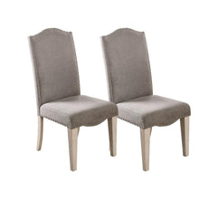 Martin Transitional Camel Back Side Chairs Set of 2 , Antique White & Gray