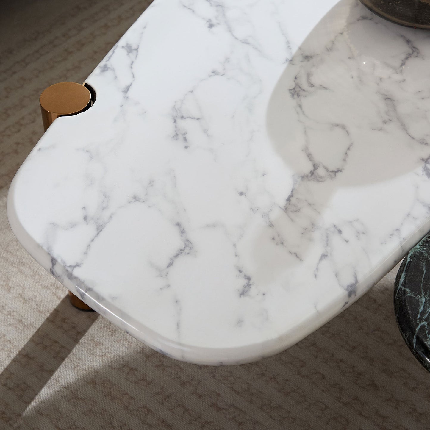 Ysobel Contemporary Faux Marble Coffee Tables