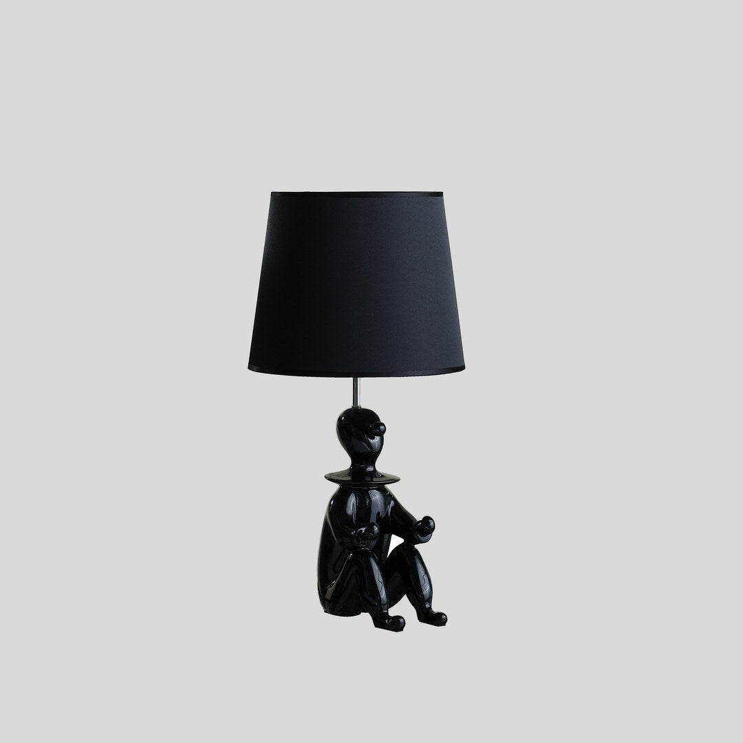 California Home - 21.25' Black Modern Clown Phone Holder Resin Table Lamp