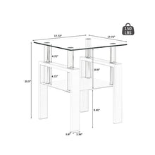 Melo Modern Glass Top Side Tables (Set of 2)