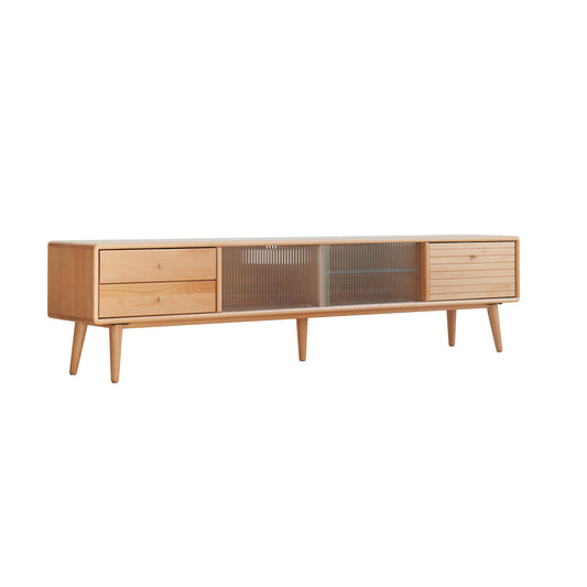 Lester North America A Grade Solid Beech TV Cabinet With Chinese Changhong Glass Doors