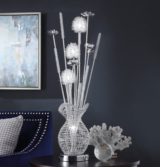 Modern Table Lamp with Filament Styled Flowers