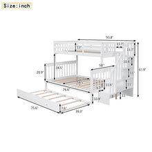 Fremont Twin over Full Stairway Bunk Bed with Twin Trundle, White