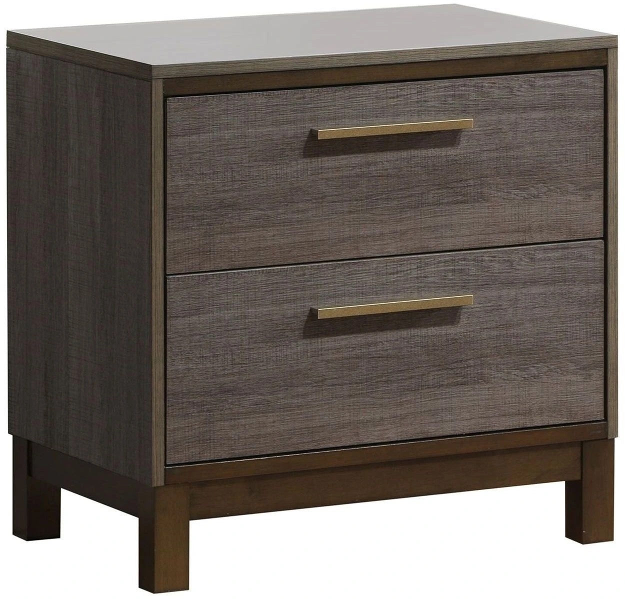 Manvel Contemporary 2-Drawer Nightstand in Antique Gray