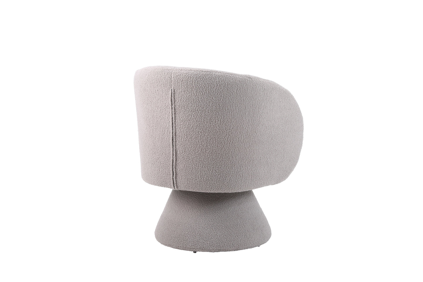 Manga Modern Faux Fur Upholstered Swivel Armchair - Gray