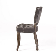 Alaric Transitional Velvet Side Chairs (Set of 2) Gray