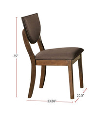Julia Mid-Century Modern Side Chairs Set of 2 Walnut & Chocolate