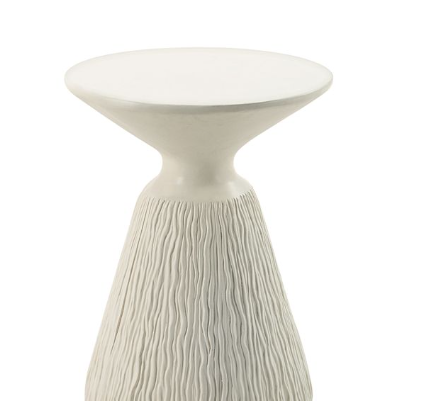 Duane Natural White Finish Fiber Concrete Accent Table