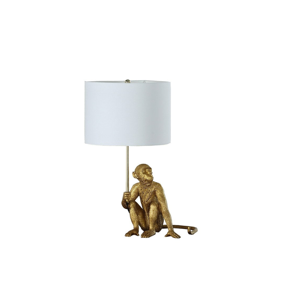 California Home - 25.50' In Golden Monkey Holding Polyresin Table Lamp