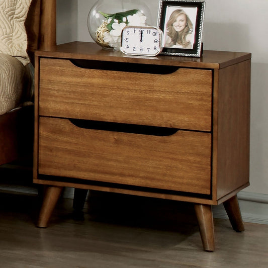 Lennart Oak Finish Mid-Century Modern Nightstand