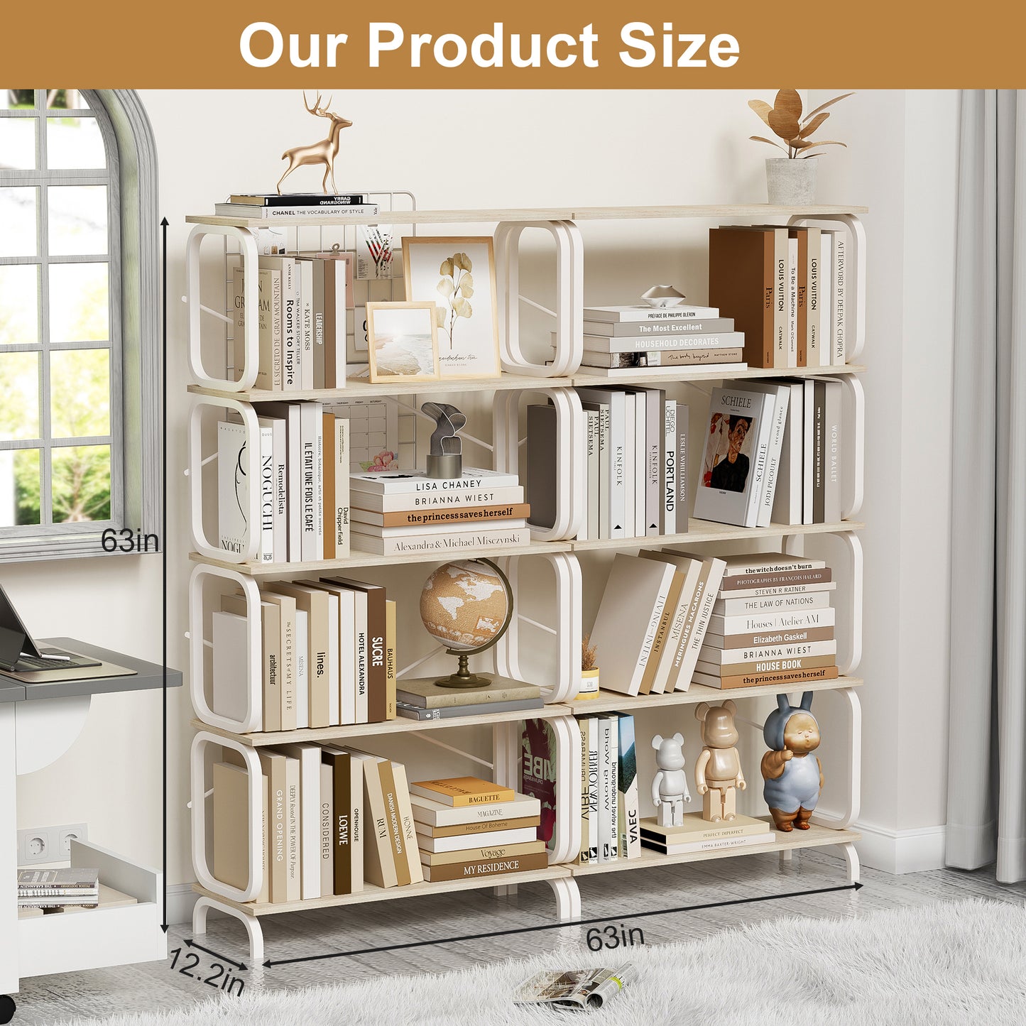 5 Tier Large Book Shelf, White