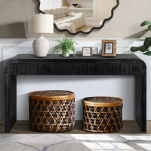 Birdie 59'' Vintage Crafted 2-Drawer Console Table, Antique Black