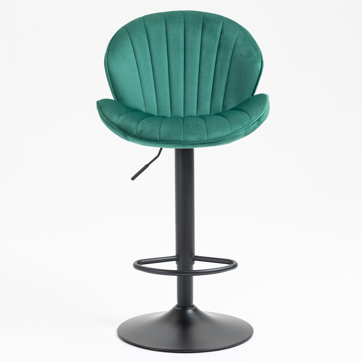 Jason Modern Adjustable Bar Stools with Black Base (Set of 2) - Green