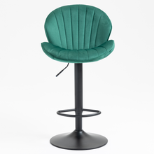 Jason Modern Adjustable Bar Stools with Black Base (Set of 2) - Green
