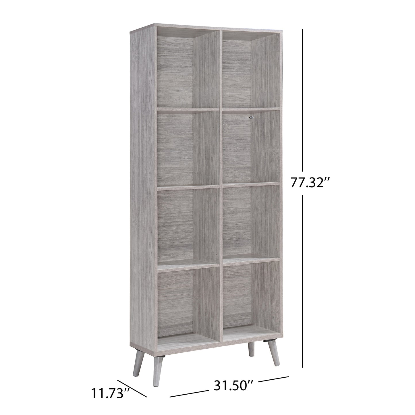 Rory Modern Weathered Gray Bookcase