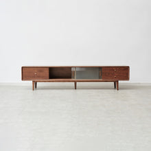 Winslow 79” Walnut Oak & Glass Modern TV Stand