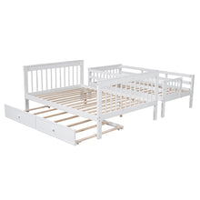 Fremont Twin over Full Stairway Bunk Bed with Twin Trundle, White