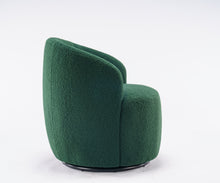 Trinity Teddy Upholstered Swivel Barrel Chair - Green