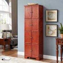 Calder 72.4" Storage Cabinet with 8 Doors and 4 Shelves , Cherry