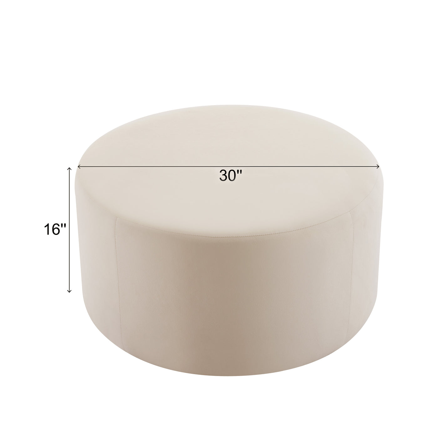 Carleton Modern Round Velvet Ottoman