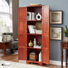Calder 72.4" Storage Cabinet with 8 Doors and 4 Shelves , Cherry