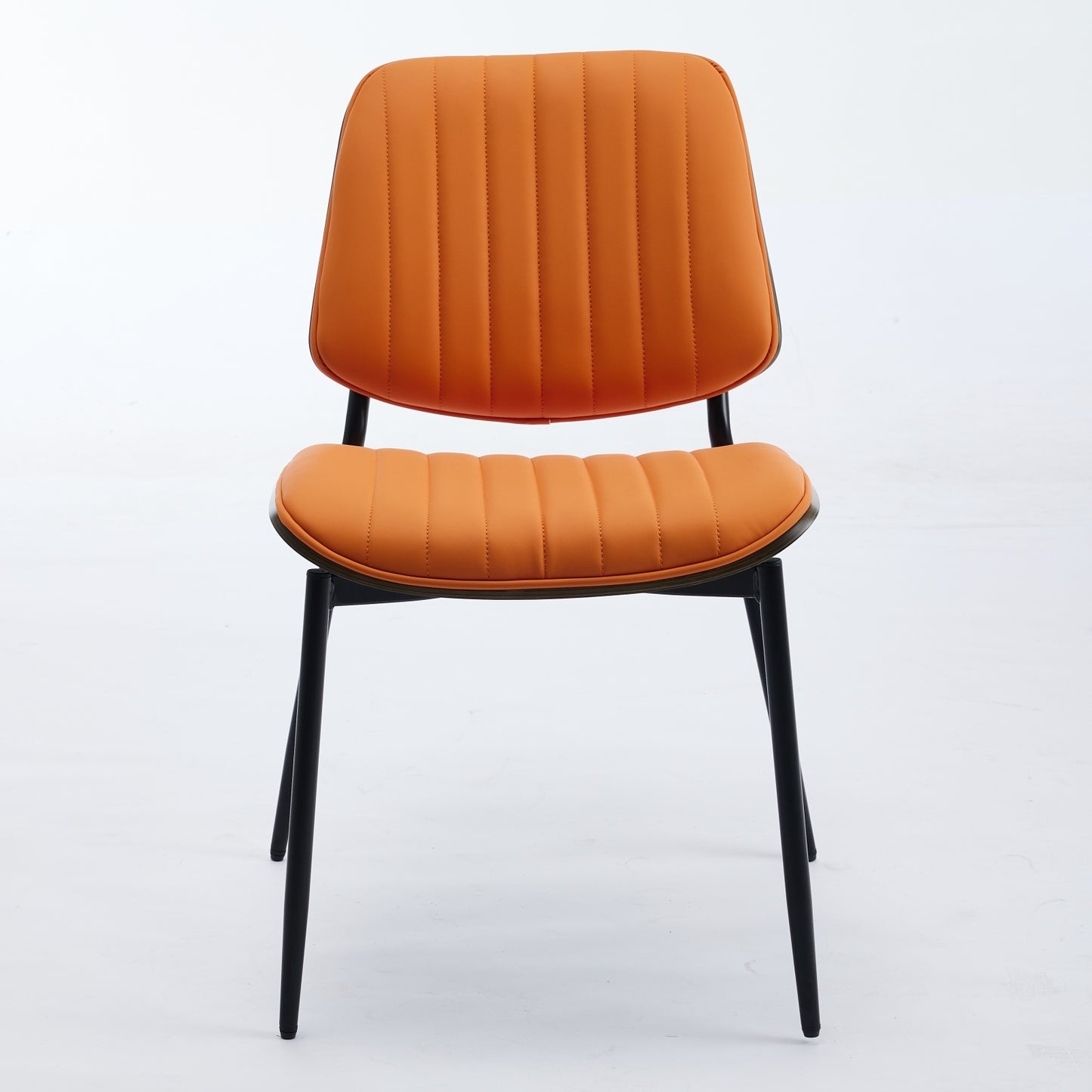 Hayden Mid-Century Modern Bentwood Side Chairs (Set of 2) Orange & Brown