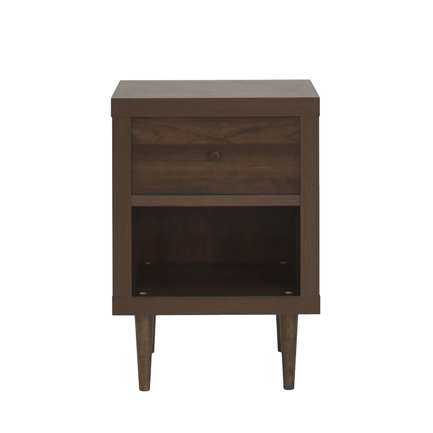 Priscilla Mid-Century Modern 1-Drawer Nightstand - Walnut