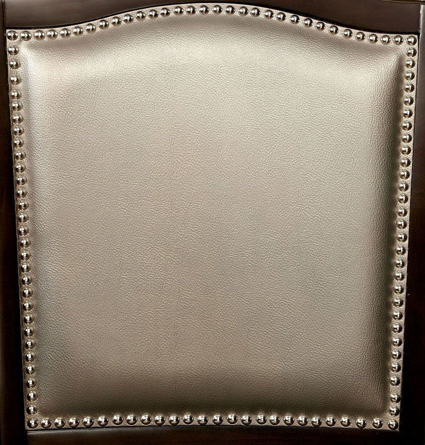 Henrick Transitional Solid Wood Side Chairs Set of 2 Walnut & Pewter