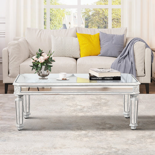 Avelina Contemporary Mirrored Coffee Table