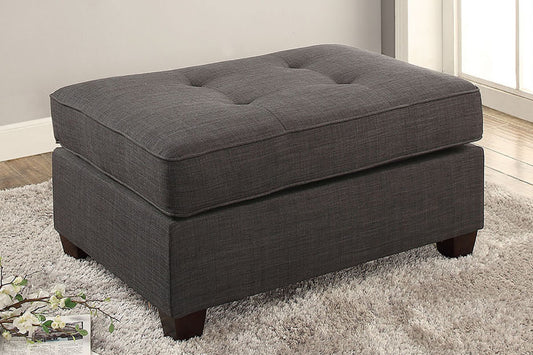 Cocktail Ottoman Dorris Fabric Ash Black Color