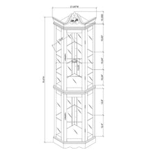 Agatha Traditional Curio with Adjustable Shelves & Mirror Back, Walnut