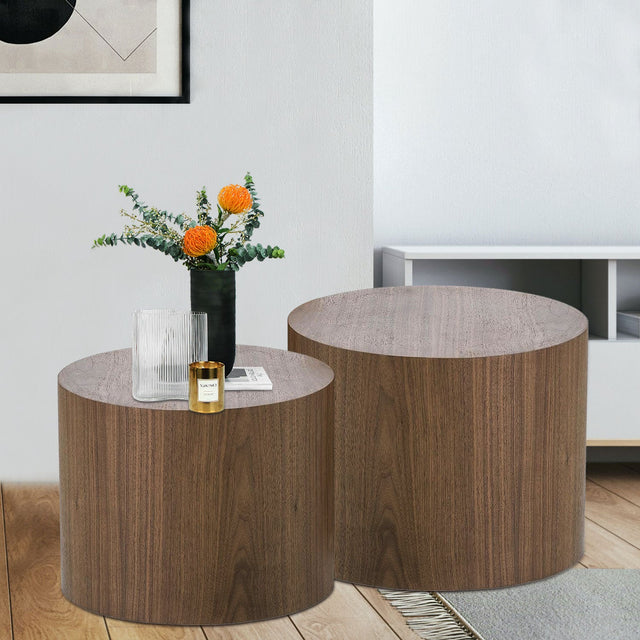 Uliana 2PC Coffee Table Set, Walnut