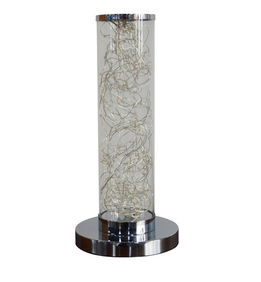 California Home - 13-Inch Exposed Rope LED Minari Clear Column Floor Lamp