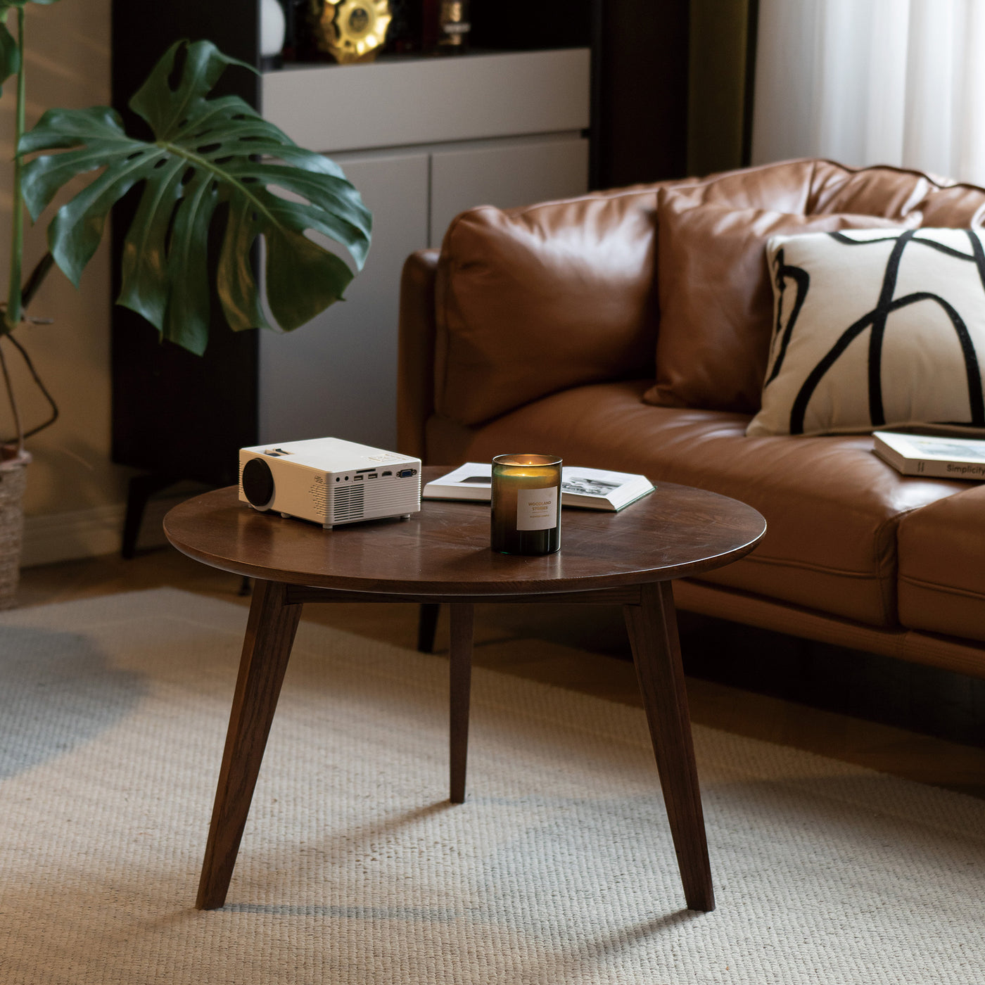 Eames Mid-Century Modern Solid Wood Coffee Table in Walnut