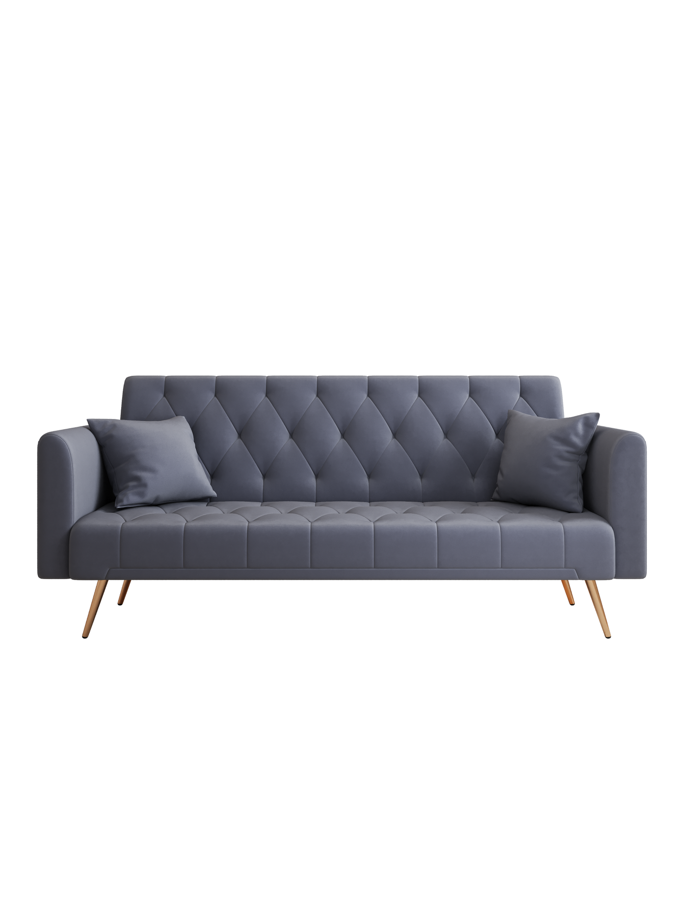 Abigail Mid-Century Modern Velvet Sofa Bed - Gray