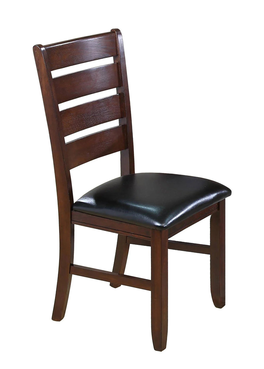 Hanson Transitional Solid Wood Side Chairs with Linen Padded Seats (Set of 2) Brown