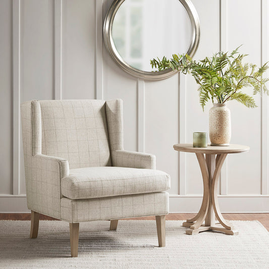 Decker Modern Linen Accent Chair, Beige