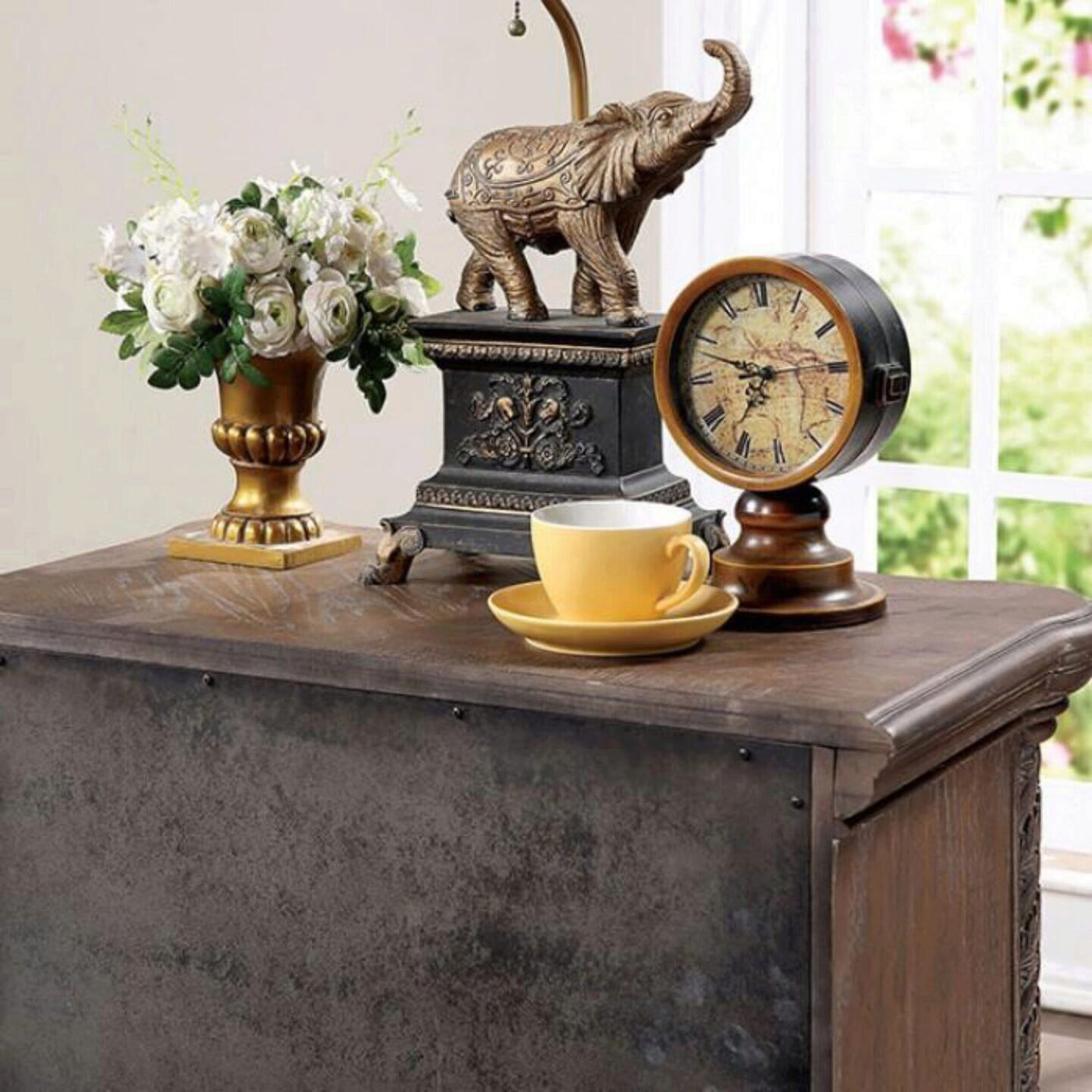 Logan Rustic Traditional 3-Drawer Solid Wood Nightstand with Bronze Knobs