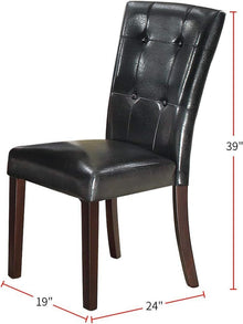 Bali Contemporary Leatherette Parson Chairs (Set of 2) - Black