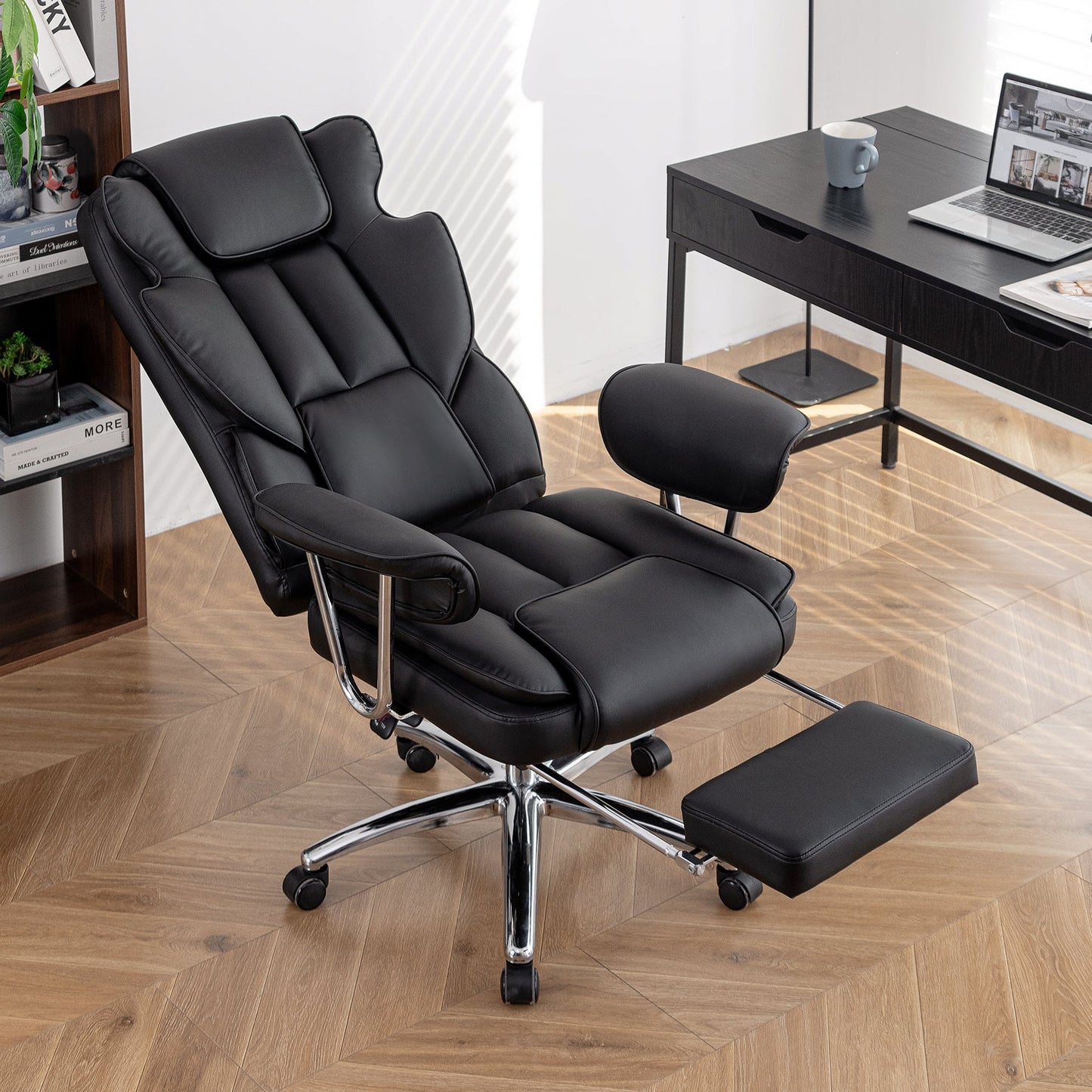 Marg Big & Tall PU Leather Executive Office Chair, Black