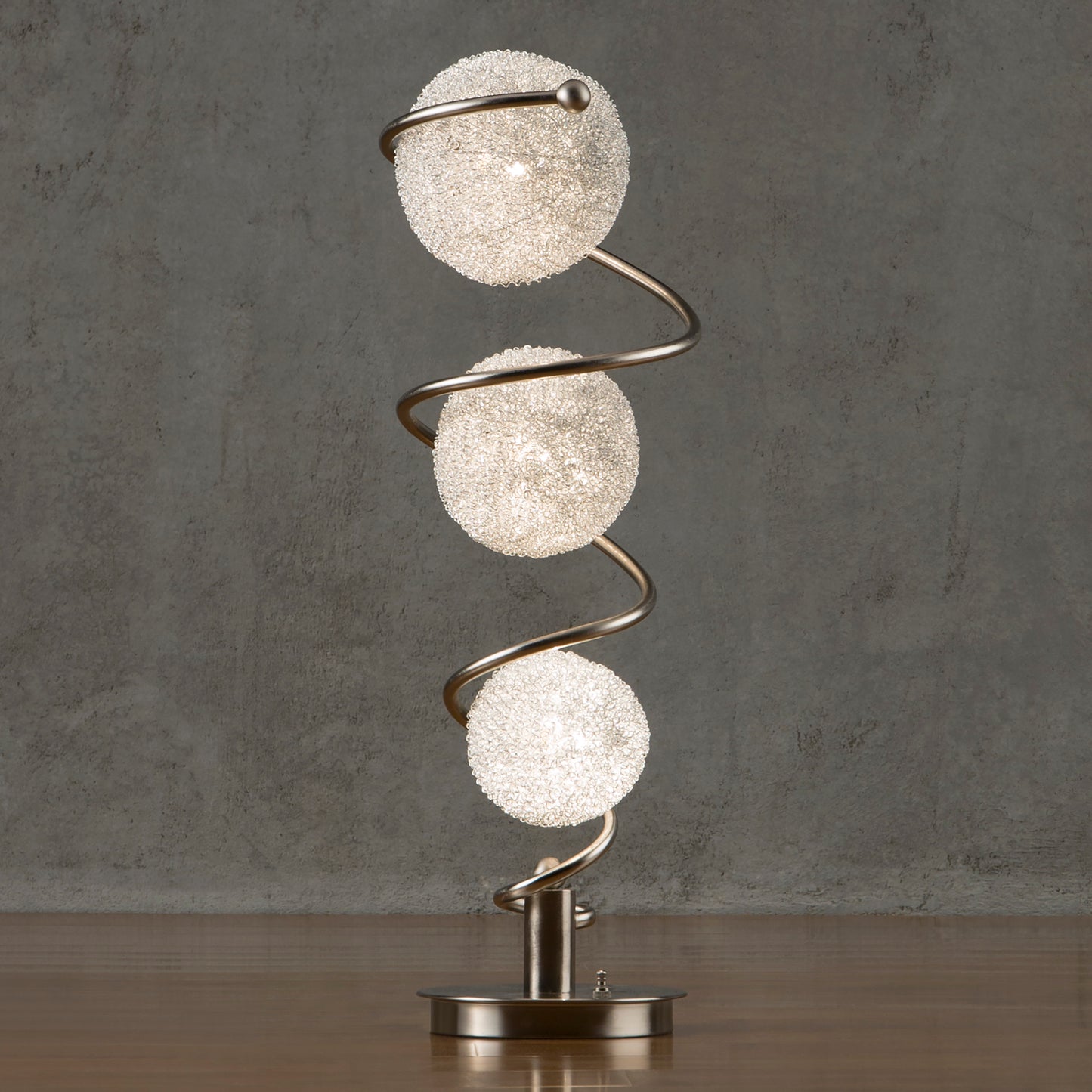 Designer Table Lamp with 3 Wire-Wrapped Balls