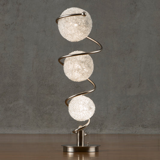 Designer Table Lamp with 3 Wire-Wrapped Balls