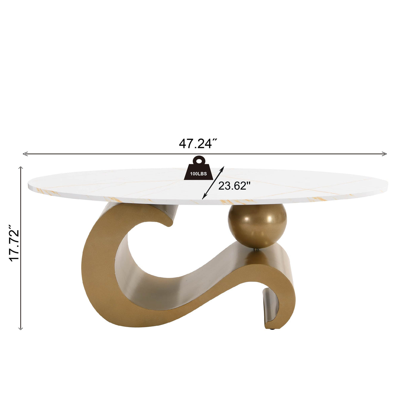 Gala Modern Nesting Nesting Tables, White & Gold